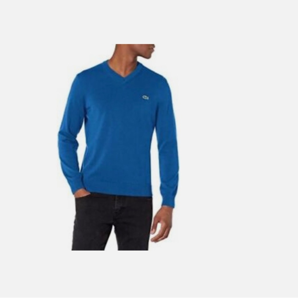 Lacoste Blue V-Neck Sweater